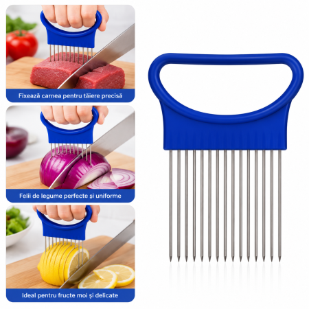 Fixator Pentru Taiere Ceapa Si Legume Din Inox Cu Maner Ergonomic [3]