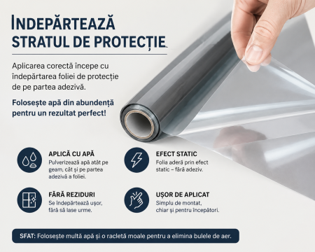 Folie oglindă pentru geamuri 60 x 300 cm cu protecție solară [4]