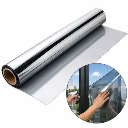 Produse de Sezon - Folie oglindă pentru geamuri 60 x 300 cm cu protecție solară