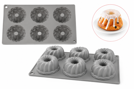 Cofetărie și patiserie - Formă din silicon cu 6 cavități pentru mini guguluf și deserturi