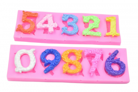 Cofetărie și patiserie - Formă din Silicon cu Cifre Decorative 0-9 pentru Cofetărie și Proiecte Handmade