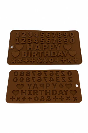 Formă silicon pentru ciocolată și jeleuri litere cifre Happy Birthday [4]