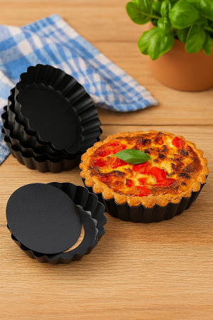 Cofetărie și patiserie - Formă individuală mini tarte metal antiaderent cu fund detașabil