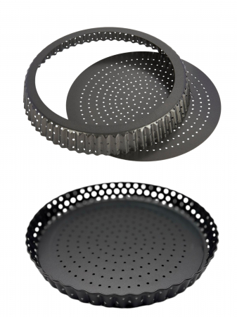 Formă rotundă perforată pentru tarte, cu fund detașabil, antiaderentă – Ø 28 cm [2]