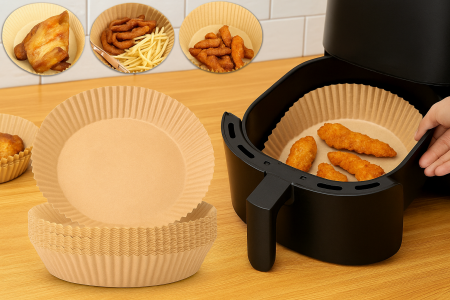 Set 50 hârtii rotunde pergament antiaderente pentru airfryer și cuptor [3]