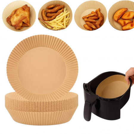 Bucătrie - Set 50 hârtii rotunde pergament antiaderente pentru airfryer și cuptor