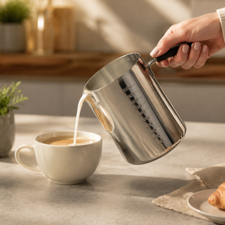 Ibric gradat din inox 304 pentru lapte și cafea 600 ml 1000 ml [4]
