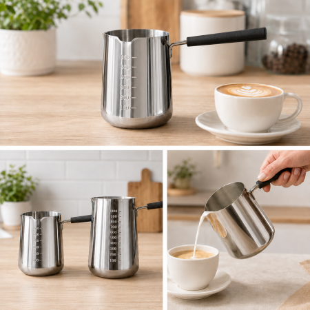 Ibric gradat din inox 304 pentru lapte și cafea 600 ml 1000 ml [3]