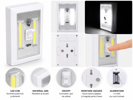 Lampă LED COB tip întrerupător fără fir cu montare magnetică [2]