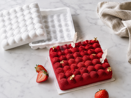 Matrita silicon Bubble pentru mousse si deserturi 18x18x5 cm [2]
