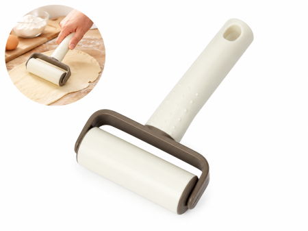 Mini sucitor pentru aluat 17 cm cu rola 12 cm alb gri