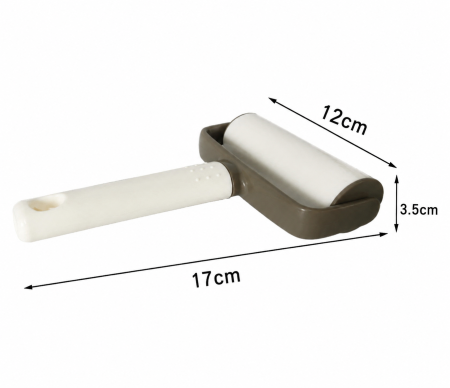 Mini sucitor pentru aluat 17 cm cu rola 12 cm alb gri [2]