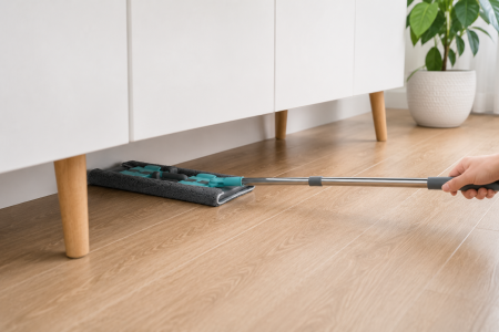 Mop Plat cu Sistem de Blocare și Lavetă din Microfibră Absorbantă [5]