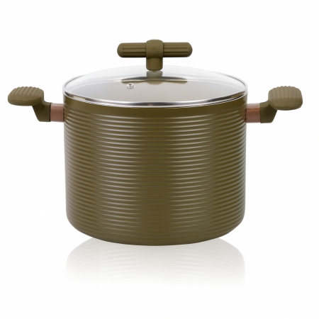 Oală Grunberg GR5725 aluminiu antiaderent 5.6 L cu capac sticlă [2]