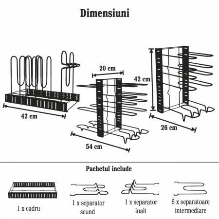 Organizator reglabil oale tigăi capace 8 etaje suport metalic bucătărie [2]