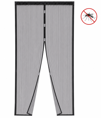 Produse de Sezon - Perdea Plasă Anti-Insecte Magnetică pentru Ușă 100x210 cm Neagră