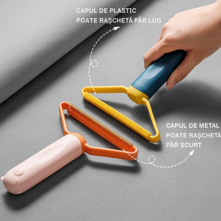 Perie dublă multifuncțională pentru îndepărtarea părului de animale de pe haine și canapele [2]