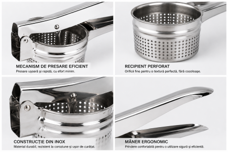 Presă manuală din inox pentru piure și legume fierte [2]