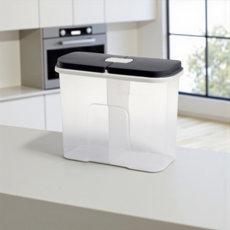 Recipient dublu compartimentat cu capace etanșe pentru alimente uscate [2]