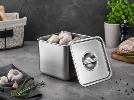 Recipient gastronomic din inox cu capac 24 cm pentru bucătărie [1]