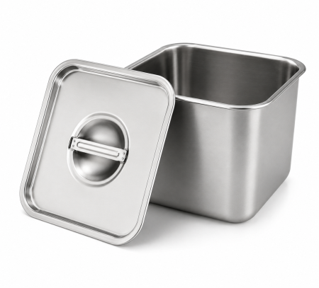 Noutăți - Recipient gastronomic din inox cu capac 24 cm pentru bucătărie