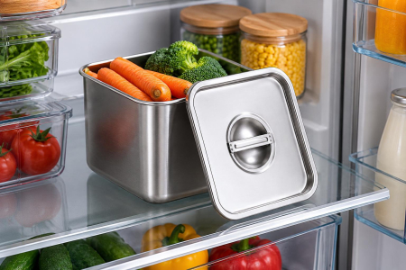 Recipient gastronomic din inox cu capac 24 cm pentru bucătărie [4]