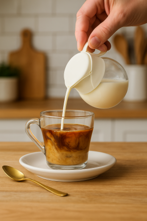 Recipient lapte și frișcă din sticlă 250 ml cu capac și mâner ergonomic [2]