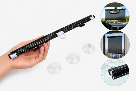 Rulou parasolar retractabil cu ventuze pentru geam auto și casă 45-58-68x125 cm [5]