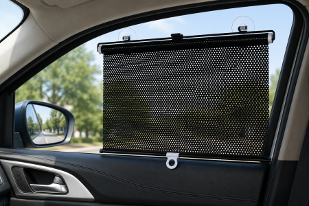 Rulou parasolar retractabil cu ventuze pentru geam auto și casă 45-58-68x125 cm [7]