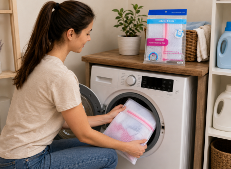 Sac Pentru Spalat Haine Delicate Din Plasa Cu Fermoar Pentru Protectie La Spalare [2]