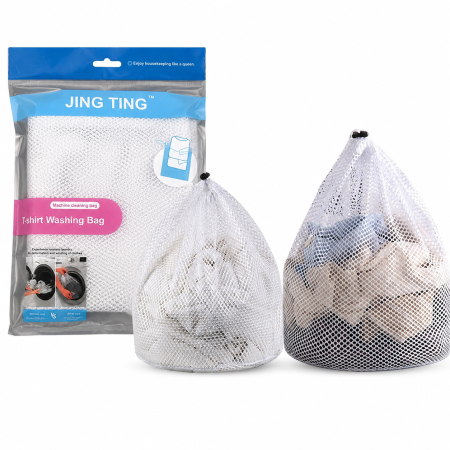 Sac Pentru Spalat Haine Delicate Din Plasa Cu Snur Si Clema Pentru Protectie La Spalare [7]
