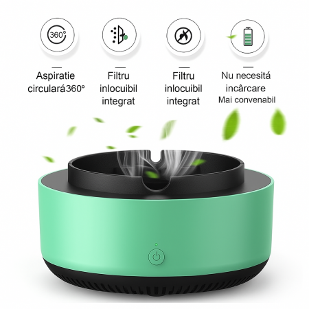 Scrumieră electrică cu absorbție 360° și filtru integrat anti-fum [2]