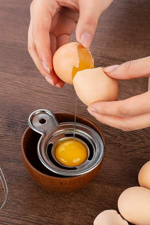 Separator ouă inox albuș gălbenuș ustensilă bucătărie [1]