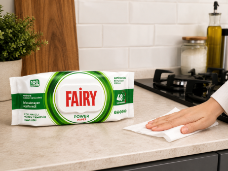 Șervețele Umede Fairy Power Wipes cu Bicarbonat 100 Buc [2]