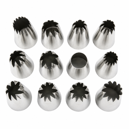 Set 12 duiuri profesionale din inox pentru ornat torturi si prajituri [2]