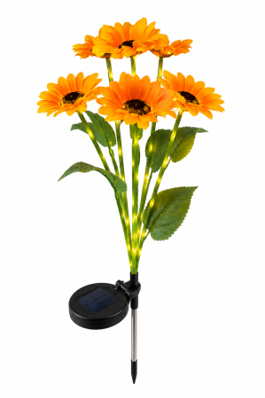Set 2 lămpi solare Floarea Soarelui cu 6 flori și lumină caldă [1]