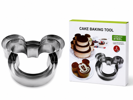 Set 3 Forme pentru Tort si Prajituri din Inox Model Ursulet 15 18 25 cm [0]