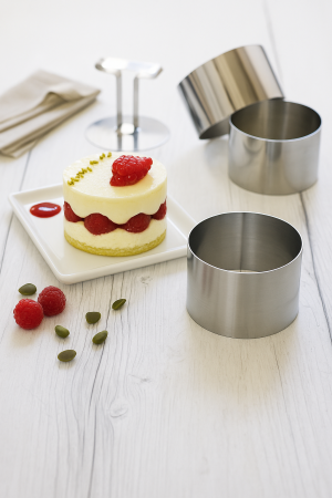 Bucătrie - Set 3 inele metalice din inox cu presor pentru plating profesional