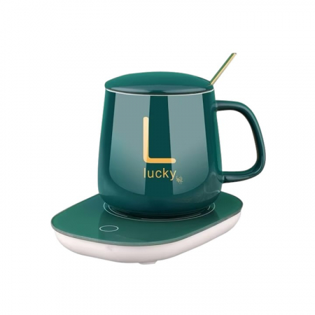 Set cană ceramică 400 ml cu capac, linguriță și plăcuță electrică pentru menținerea temperaturii [4]