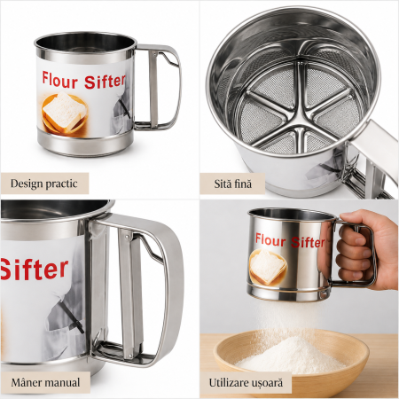 Sită tip cană inox făină zahăr pudră cacao prăjituri patiserie [3]