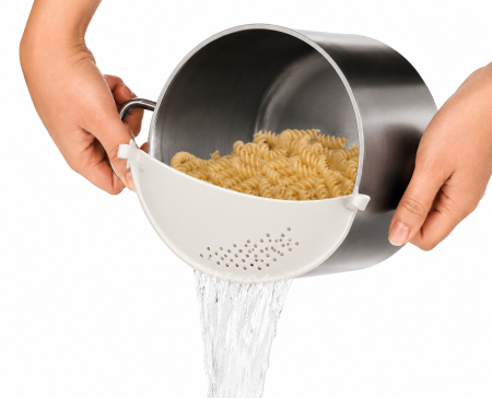 Strecuratoare clipsabila pentru oala si paste 30 cm alb crem [1]