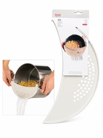 Bucătărie - Strecuratoare clipsabila pentru oala si paste 30 cm alb crem