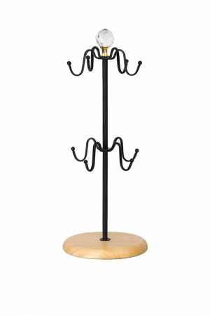 Suport căni din lemn și metal cu 6 cârlige pentru colțul de cafea [5]