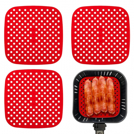 Suport silicon perforat pentru friteuza cu aer cald Air Fryer 18x18 cm [4]