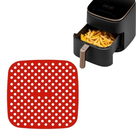 Bucătrie - Suport silicon perforat pentru friteuza cu aer cald Air Fryer 18x18 cm
