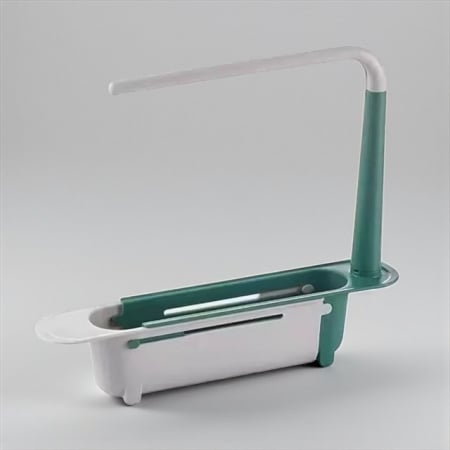 Suport extensibil pentru chiuvetă cu bară lavete și compartimente organizare [4]