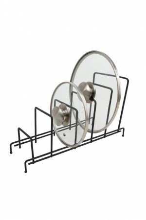 Suport metalic negru pentru capace și tăvi cu 5 sloturi [3]