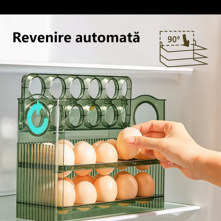 Suport ouă cu revenire automată 3 niveluri pentru frigider 30 ouă [1]