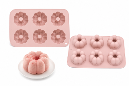 Cofetărie și patiserie - Tavă din silicon cu 6 forme floare pentru mousse și deserturi