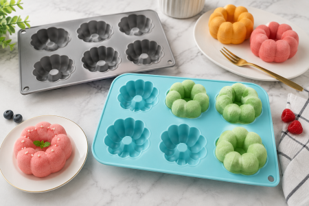 Tavă din silicon cu 6 forme floare pentru mousse și deserturi [1]